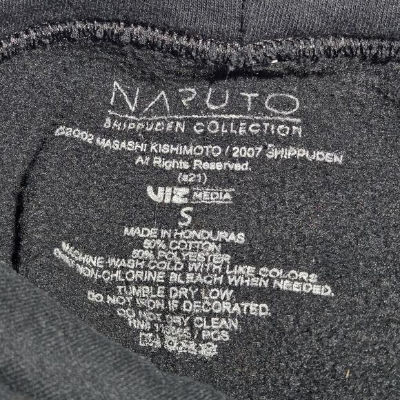 NARUTO SWEATER ADULT SMALL BLACK OUTDOOR HOODIE BLEACH DYE GRAPHIC PRINT - Picture 4 of 4